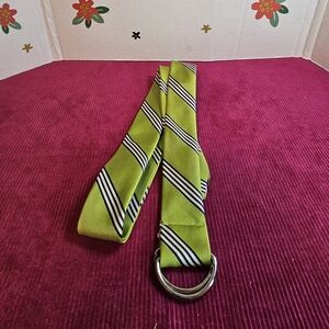 Vgt 2005 Spring Old Navy Silver D Rings Tie Belt Sz Small 100% Silk